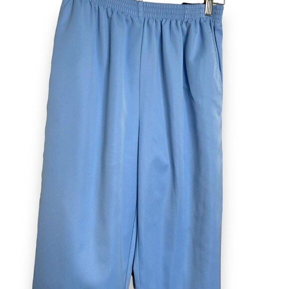 Alfred Dunner Pull On Pants Women's 10 Petite Light Blue Pockets Retro Business - Picture 6 of 13